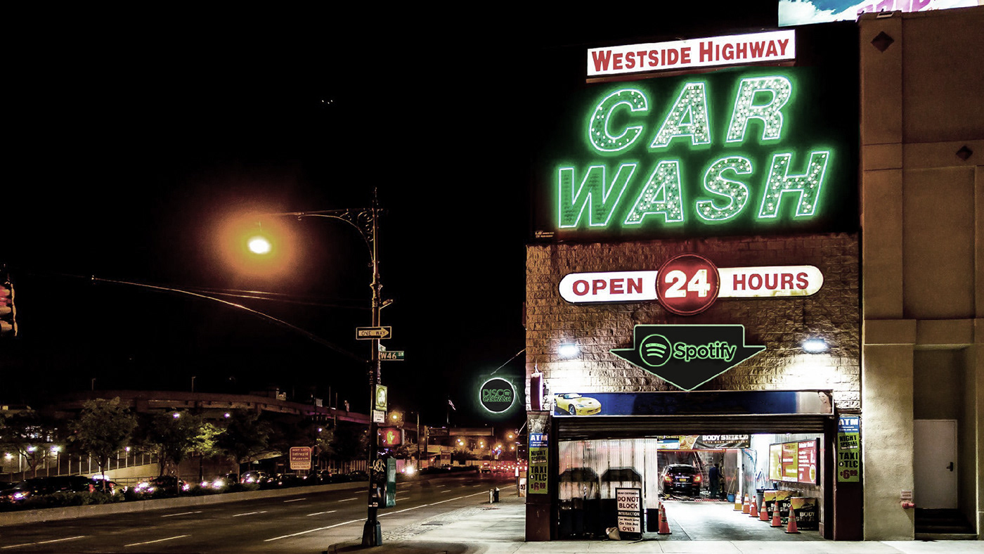 Advertising  campaign Carwash disco music party spotify