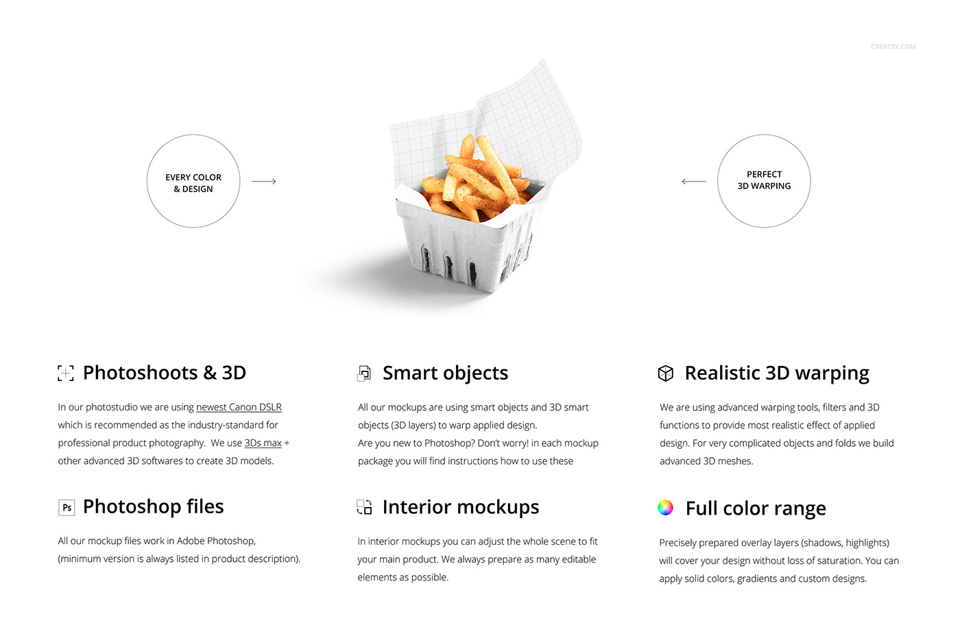 Food  French Fries mock-up Mockup mockups paper template wrapping creatsy