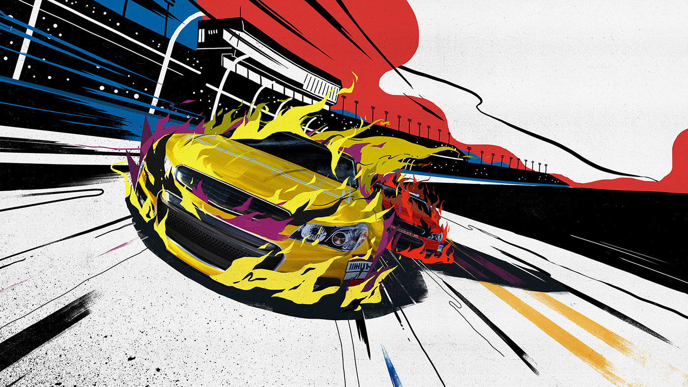 CMT NASCAR animation  motion graphics  car broadcast Channel