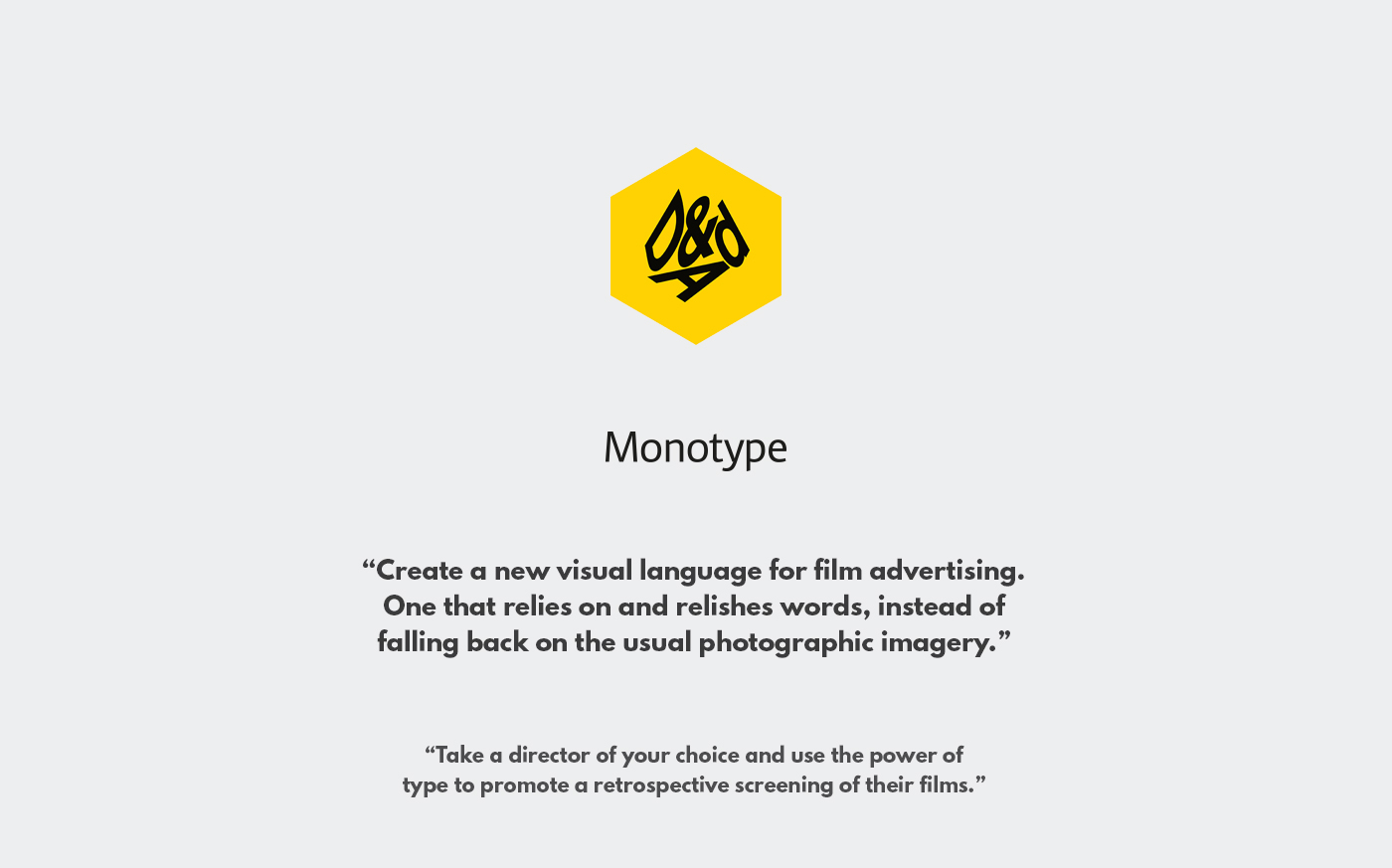 D&AD monotype type christopher nolan Chris Nolan films Movies posters Motion Type motion Illusions app Cinema brand