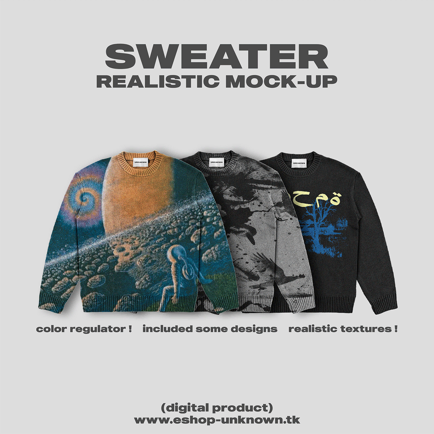 knitted sweater mock up on Behance