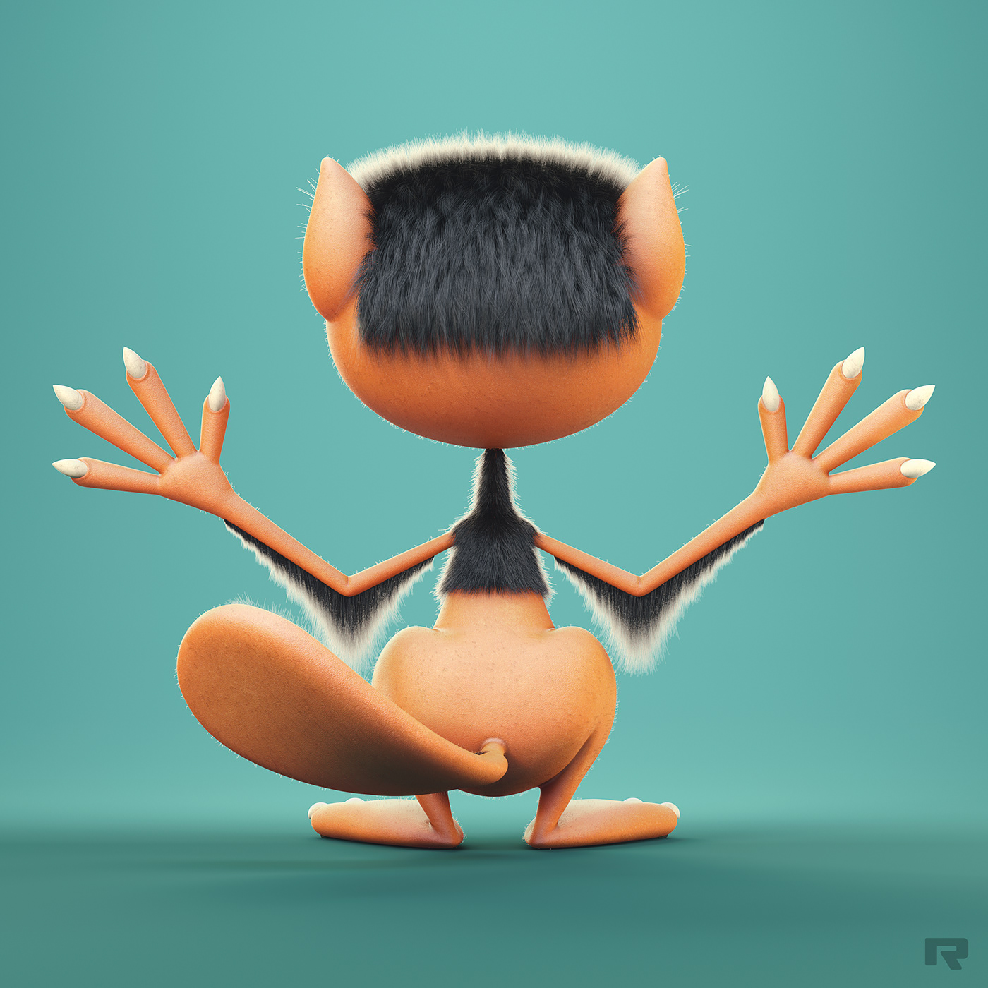 art design Character Render cartoon ILLUSTRATION  modeling hair 3D substance