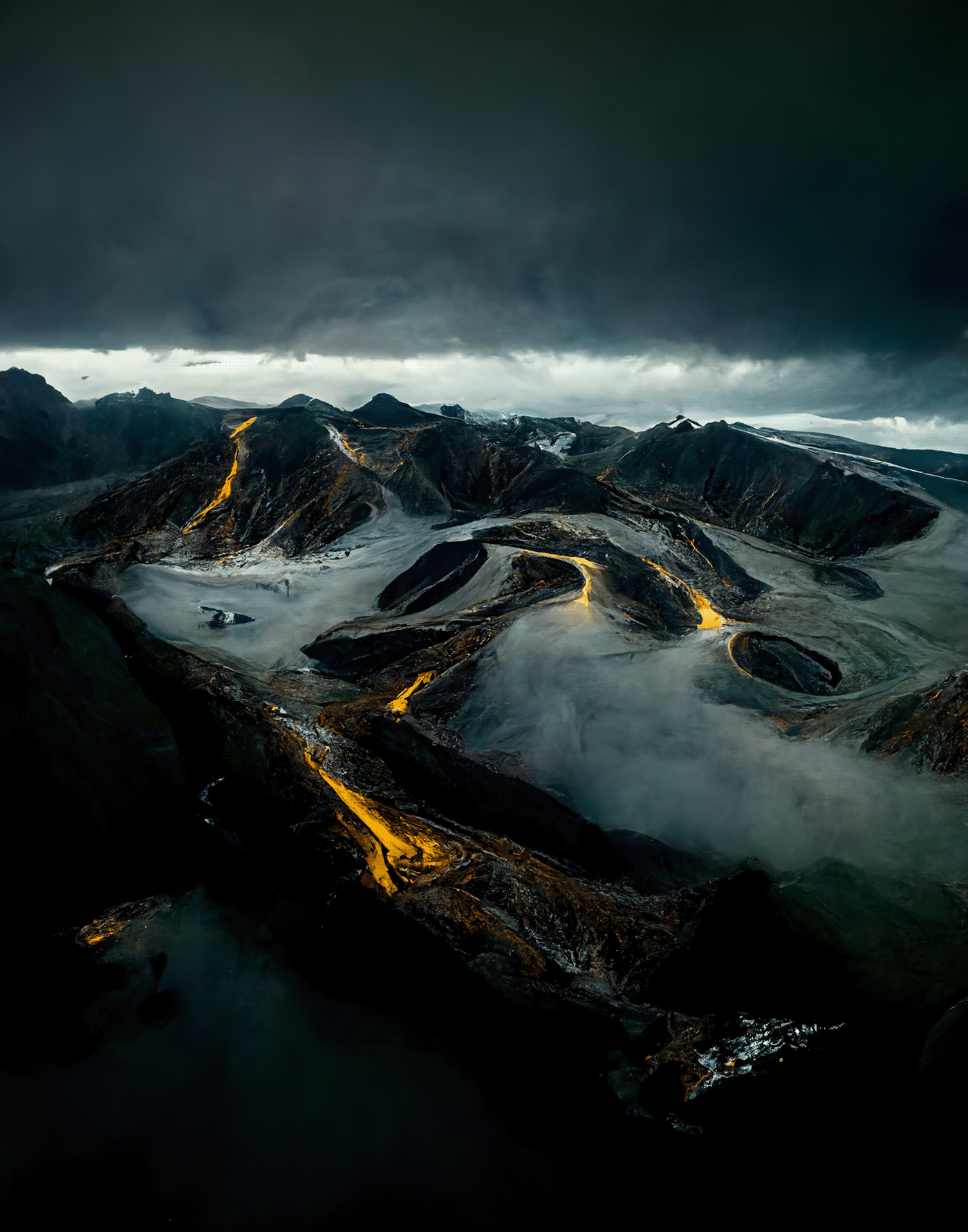 artificial intelligence cinematic dark Digital Art  fine art generative iceland Landscape moodboard Photography 