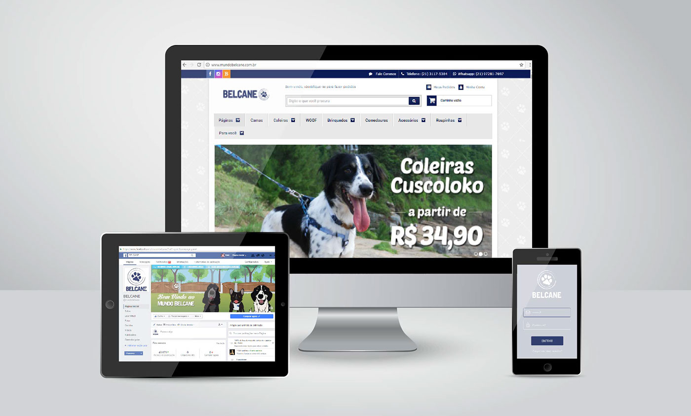 belcane mundo belcane identidade visual belcane e-commerce Layout de site para cães Redes Sociais