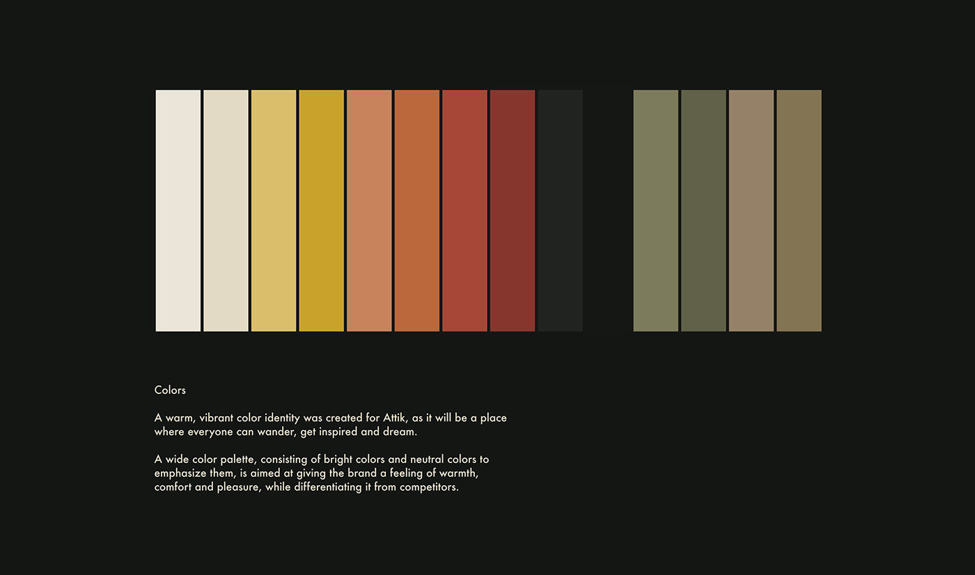 The color palette - Mid century modern inspired brand identity for a vintage furniture store