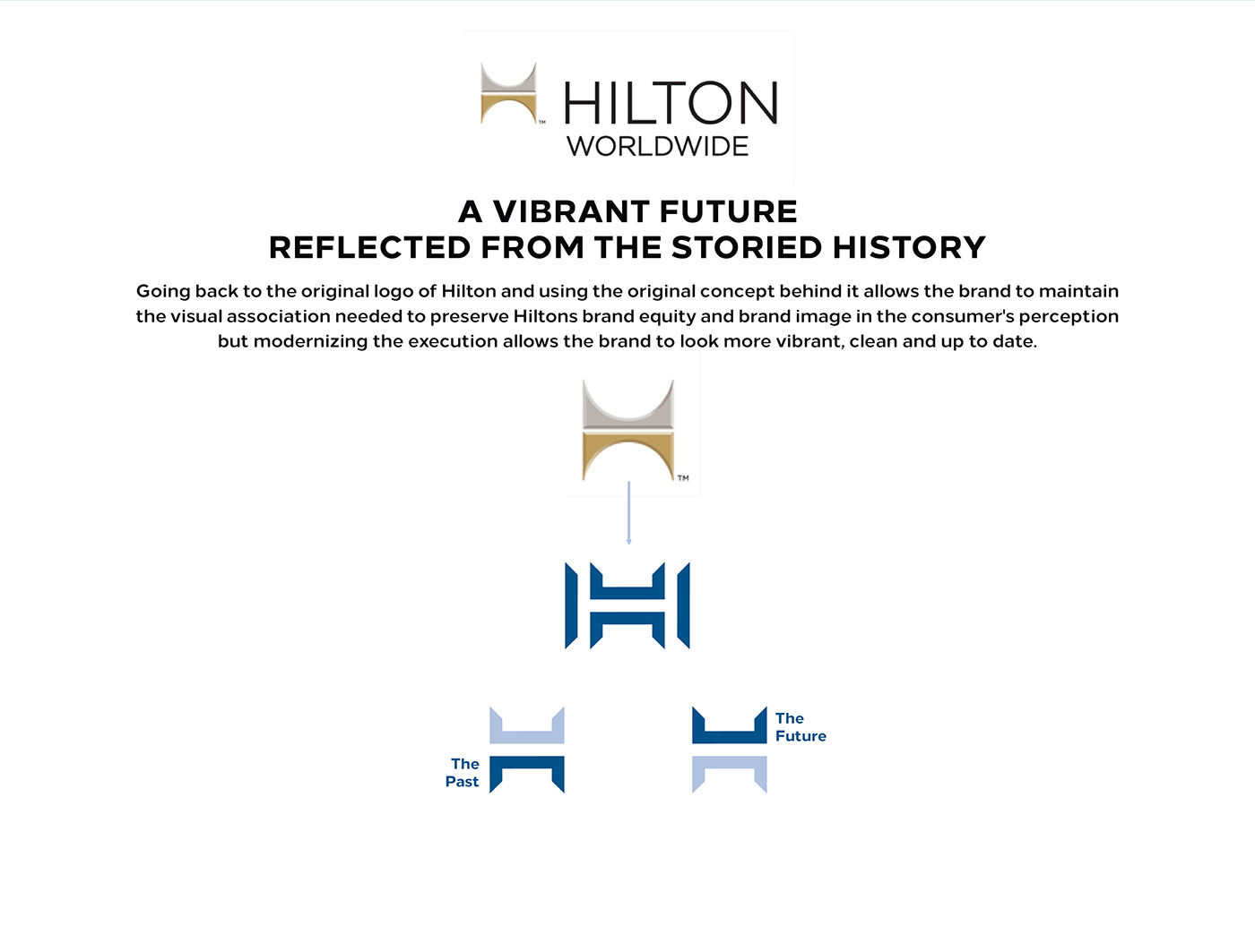 Hilton hotel letter h luxury negative space rebranding resort