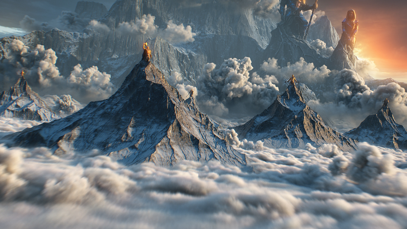 3D CGI cinema 4d gods Octane Render snake storytelling   viking Character design  universe