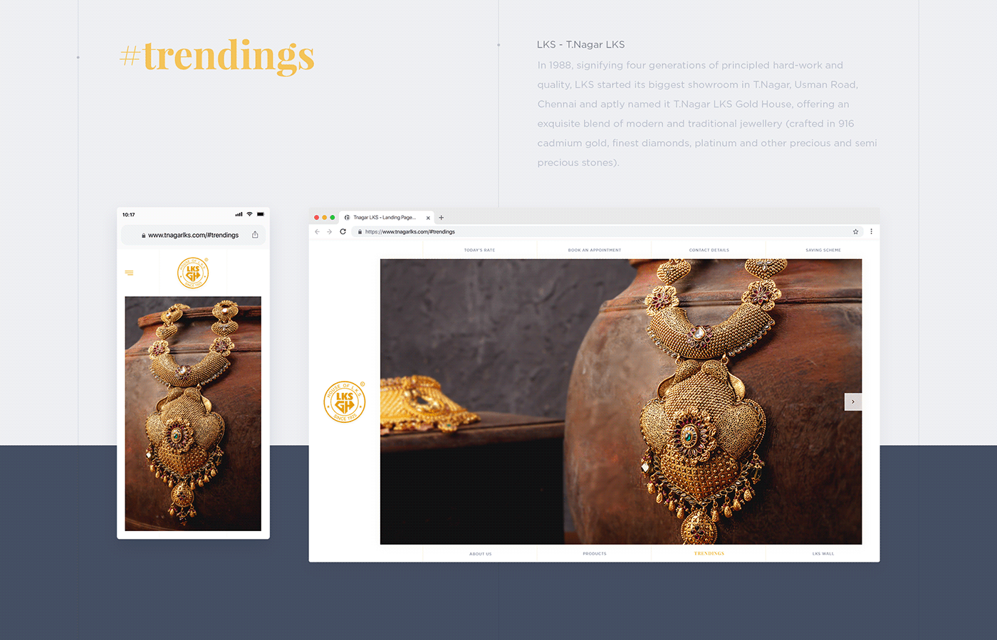 one and only agency jewellery website UI UX design clean and minimal LKS Gold House Syed Shahab Design user experience copees Copees UX & Design Firm