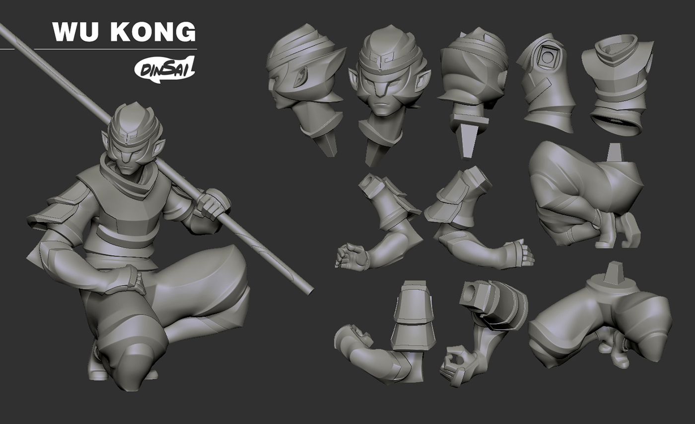 Wu Kong Monkey king art Character design sculpture Stylize