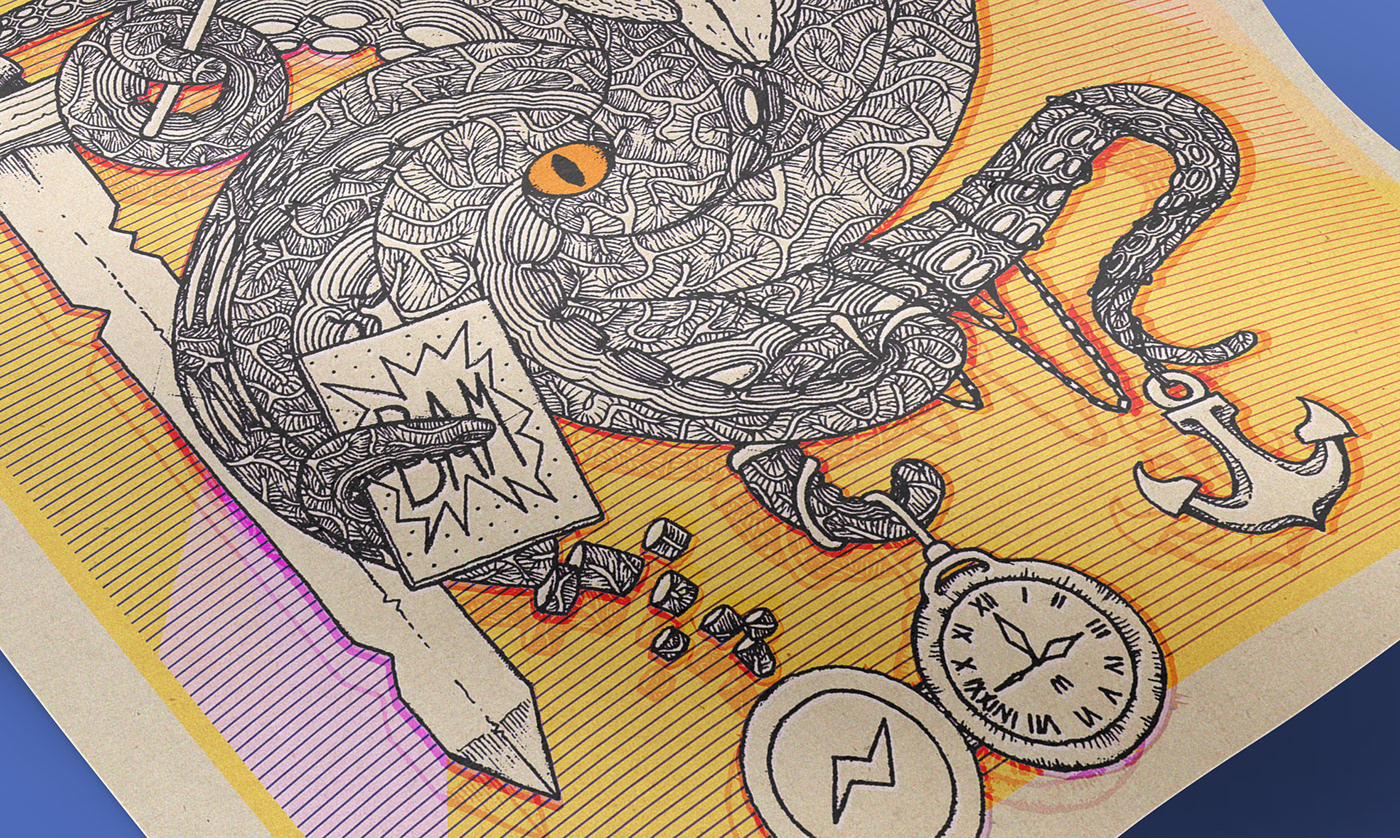octopus ink pencils Drawing  monster kraken joker comics adventure Character