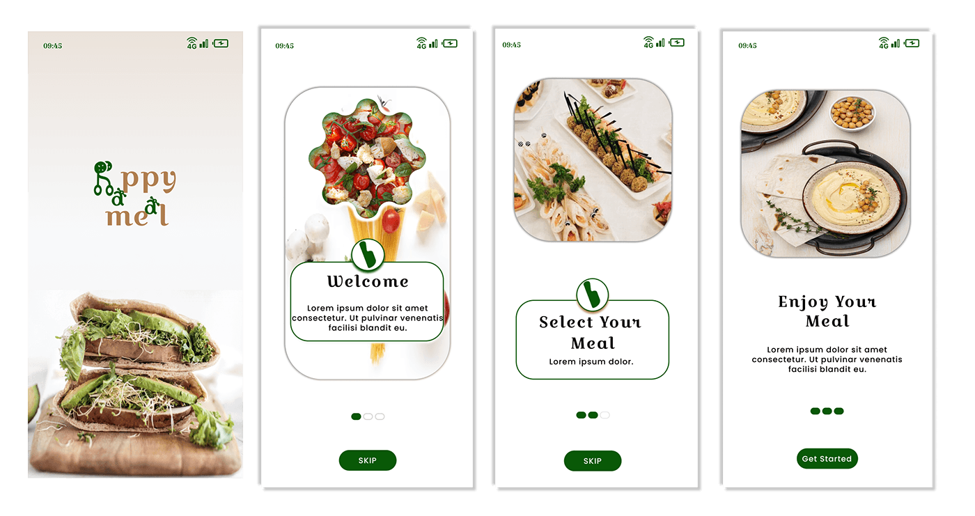 Food  Mobile app UI/UX ui design Onboarding Screen splash screen takeaway restaurant design uifigma