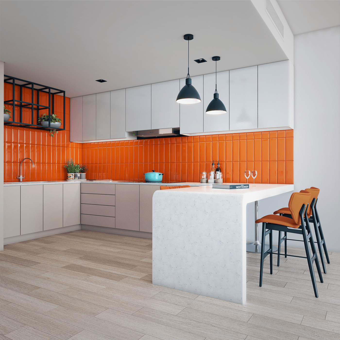 3dmodeling architecture archiviz interior design  kitchen modern Render SketchUP visualization vray