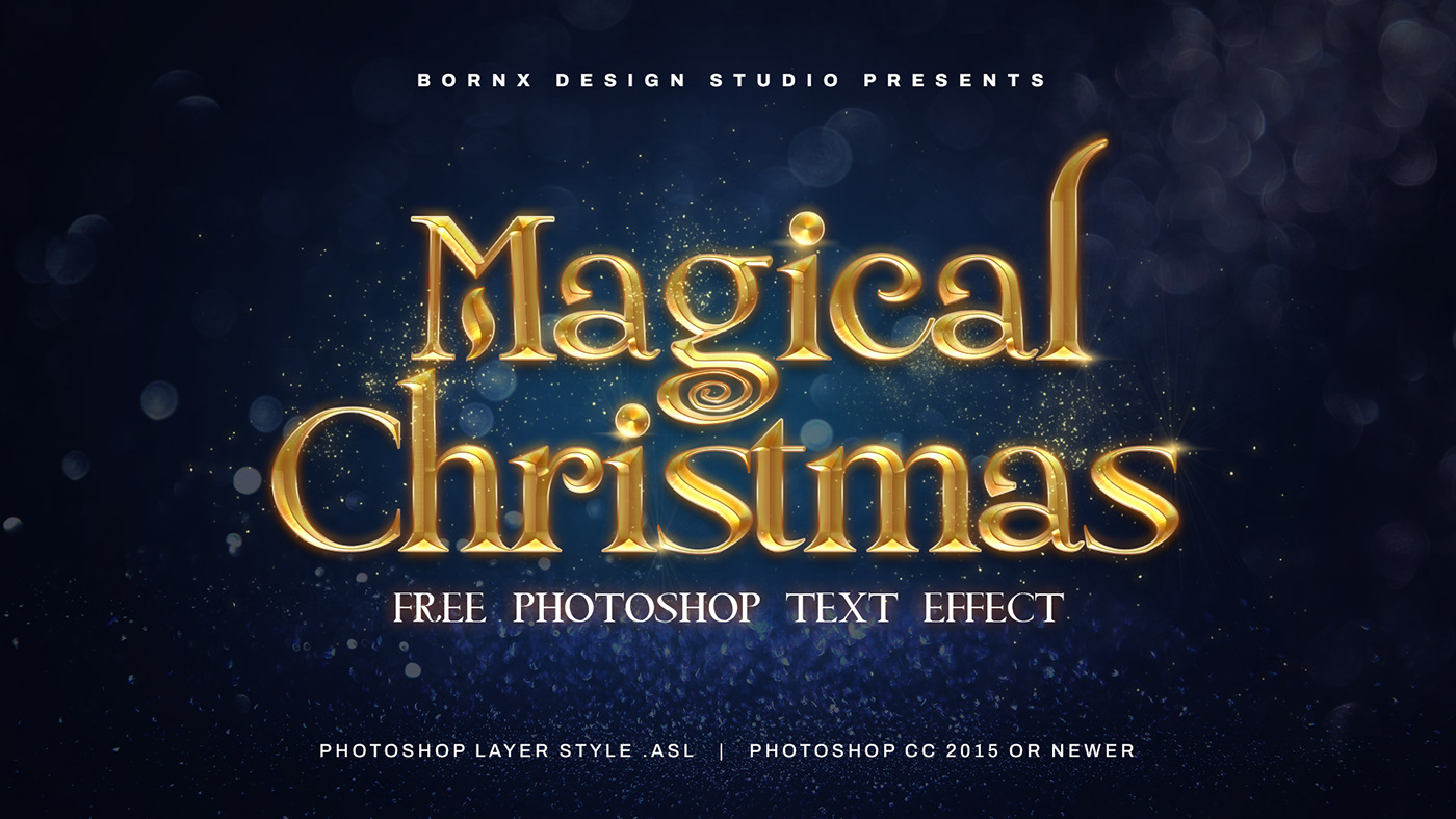 Christmas flyer Magic   Magical photoshop poster text effect title design typography   xmas