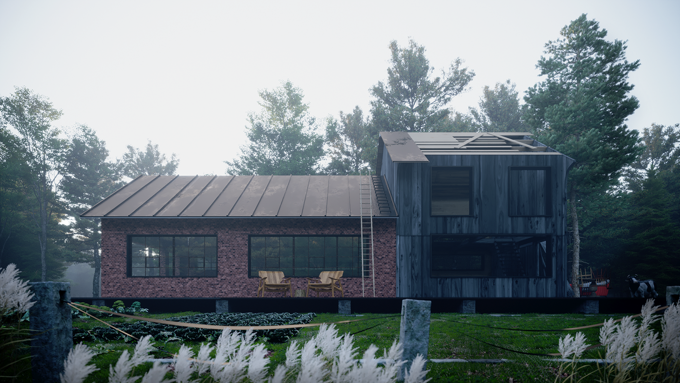 corona 3dsmax architecture cabin woods itooforest visual