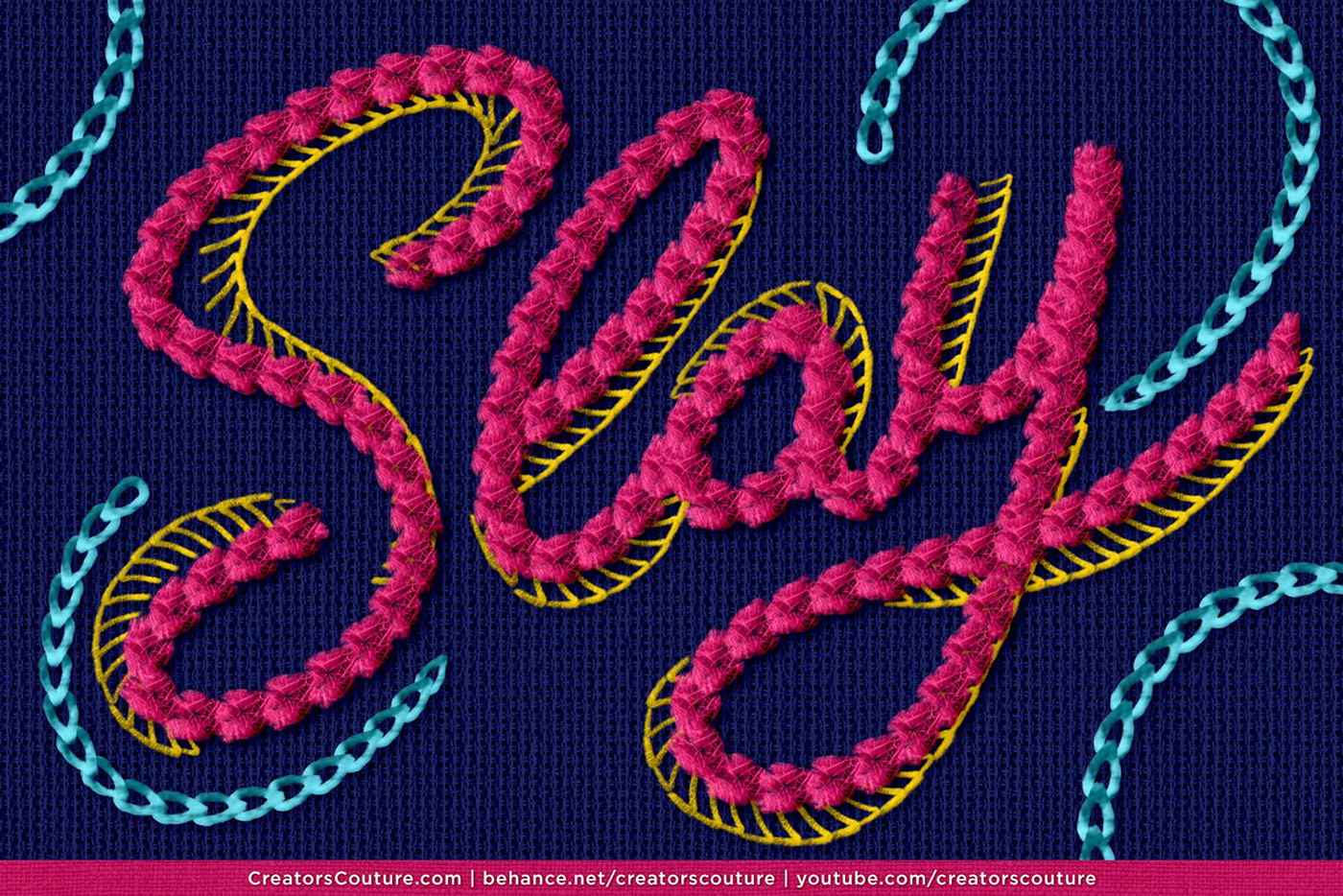 Embroidery thread surface design Surface Pattern Digital Art  ILLUSTRATION  Photoshop brush brushes brush lettering