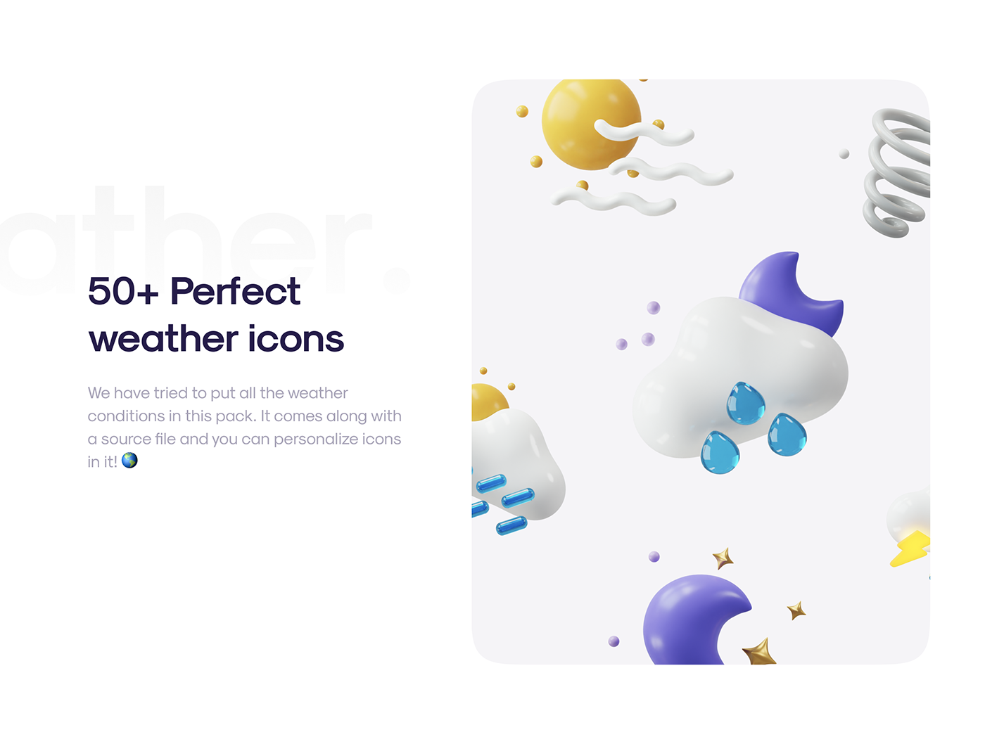 3D 3d icon Adobe XD app blender Figma Icon sketch UI weather