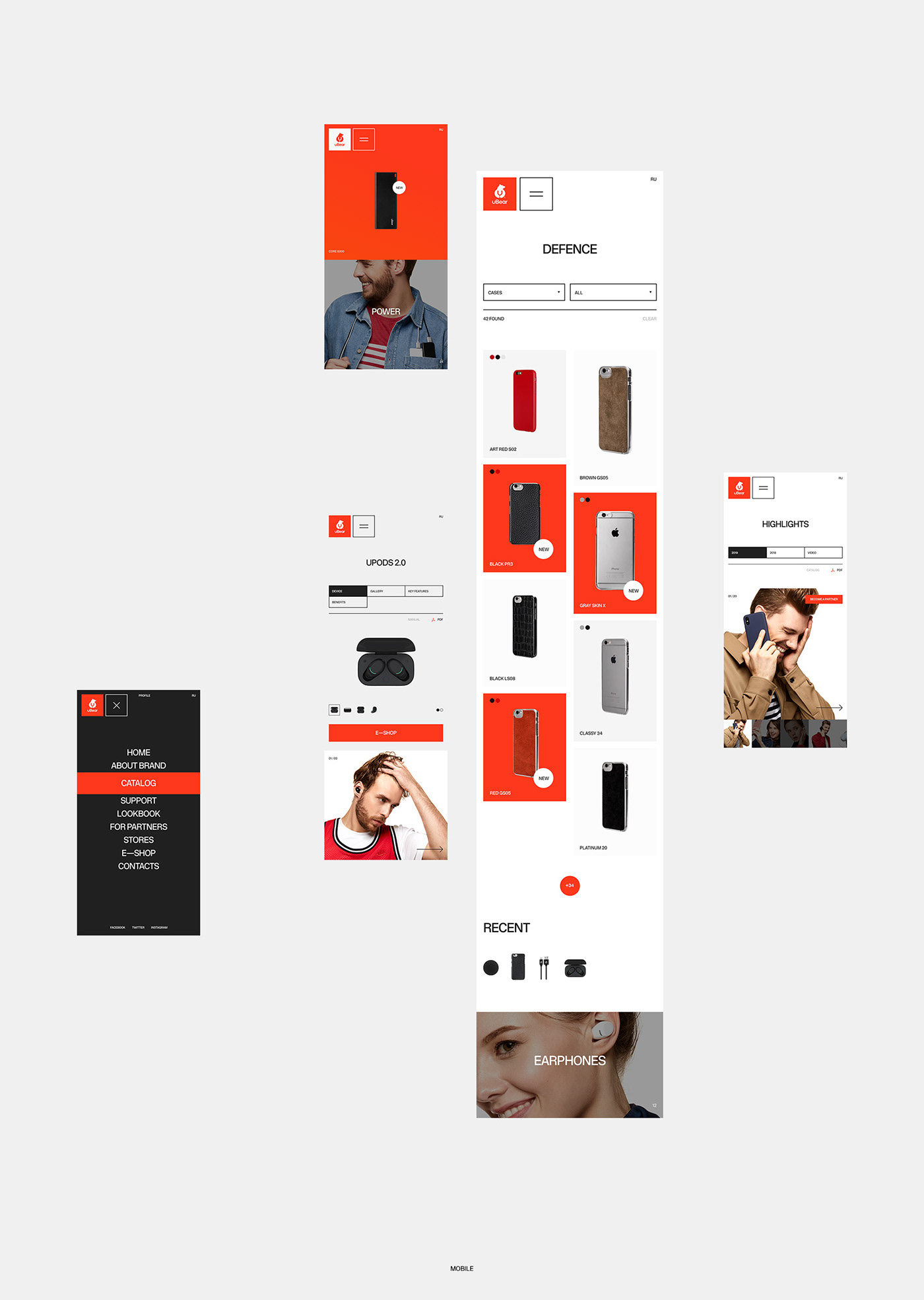Website Web promo mobile store catalog minimal package accessories flat