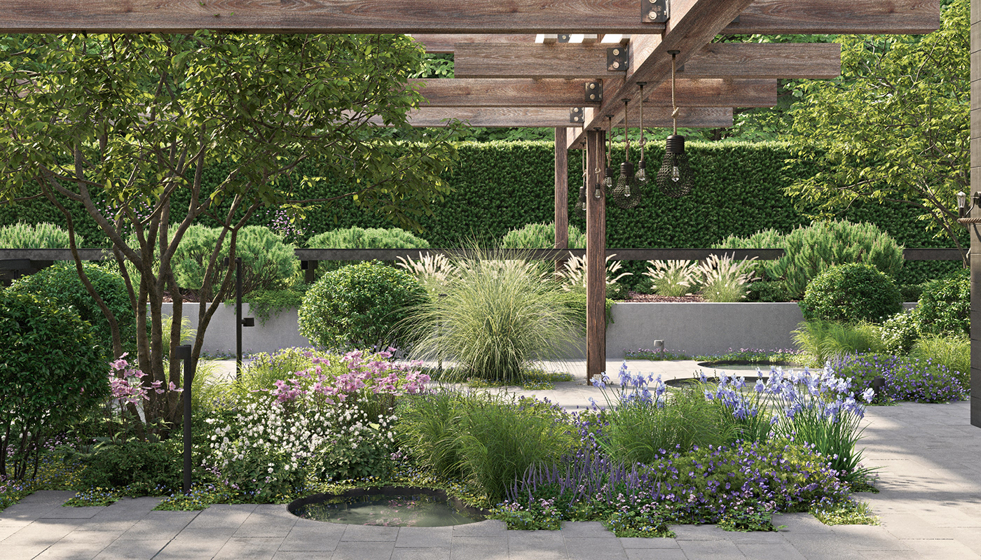 Landscape Design landscaping architecture visualization 3ds max Render Landscape Architecture  exterior garden design LOFT