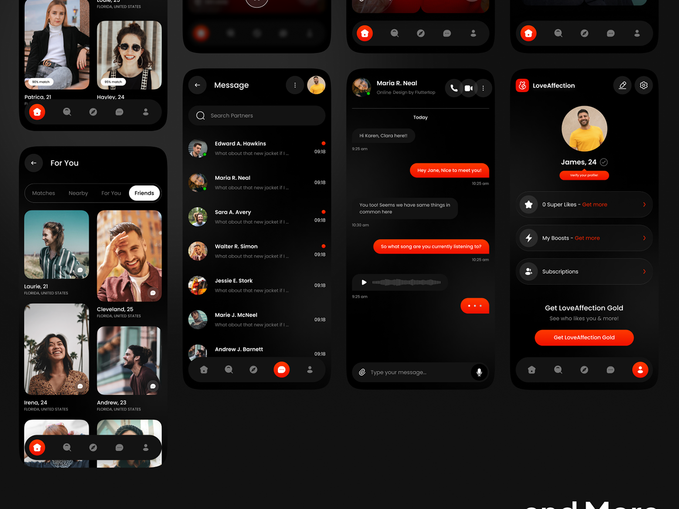 Dating App UI Kit, LGBTQ+ Friendly Design, Modern UI Elements, Responsive Mobile Templates, User Exp