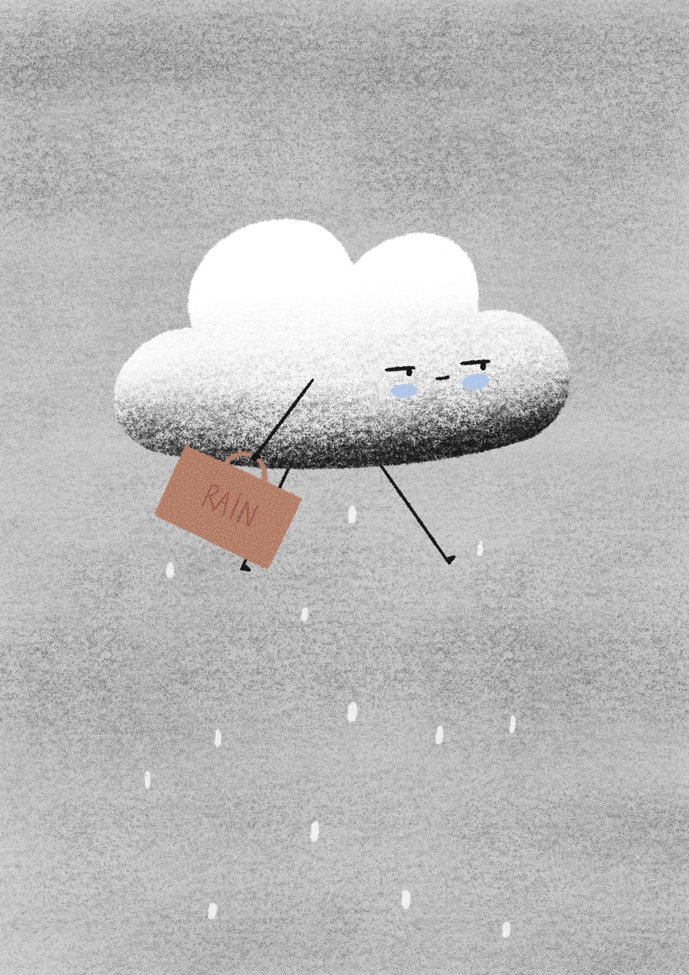 Character design  children illustration cloud cloudy ILLUSTRATION  Nature Procreate rain