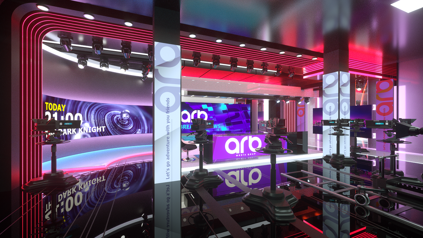 ARB 24 News TV Studio on Behance
