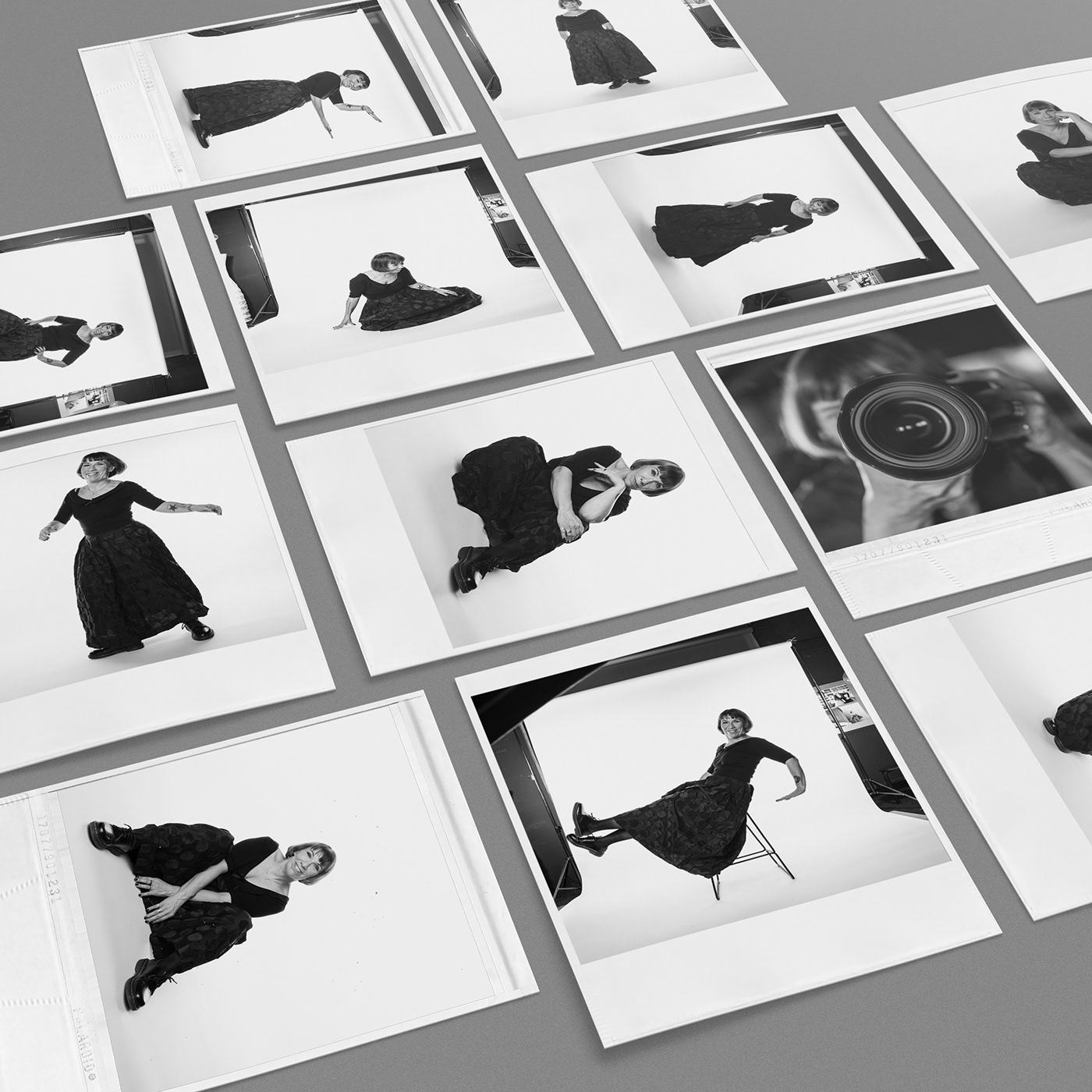 Polaroids and portraits of Cécile Cayon for her new corporate identity