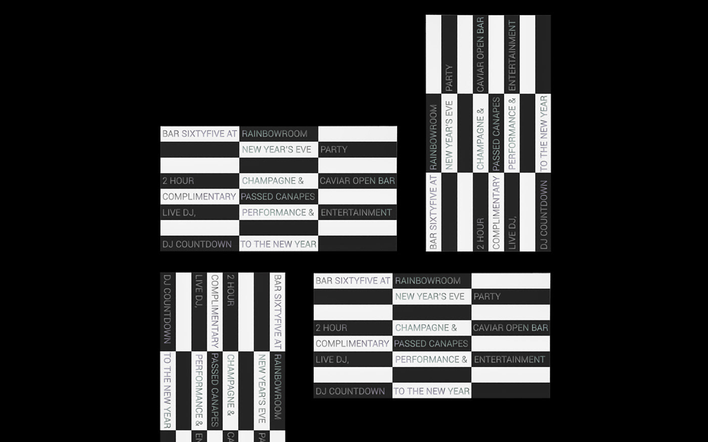 Invitation minimal black White paper silver party luxury elegant graphic