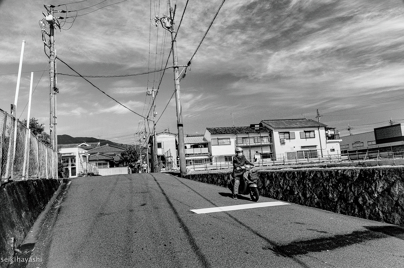 black and white countryside field japan Nara Street wakayama
