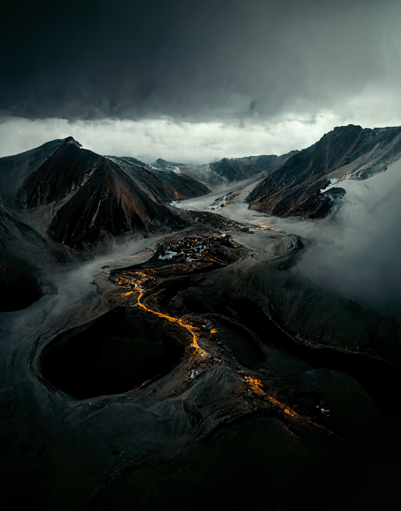 artificial intelligence cinematic dark Digital Art  fine art generative iceland Landscape moodboard Photography 