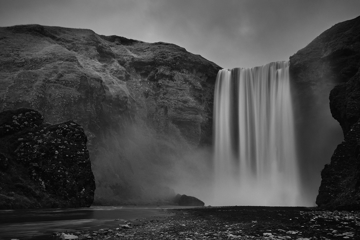 b&n black and white iceland Landscape manfrotto Nature Nikon Photography  Travel waterfall