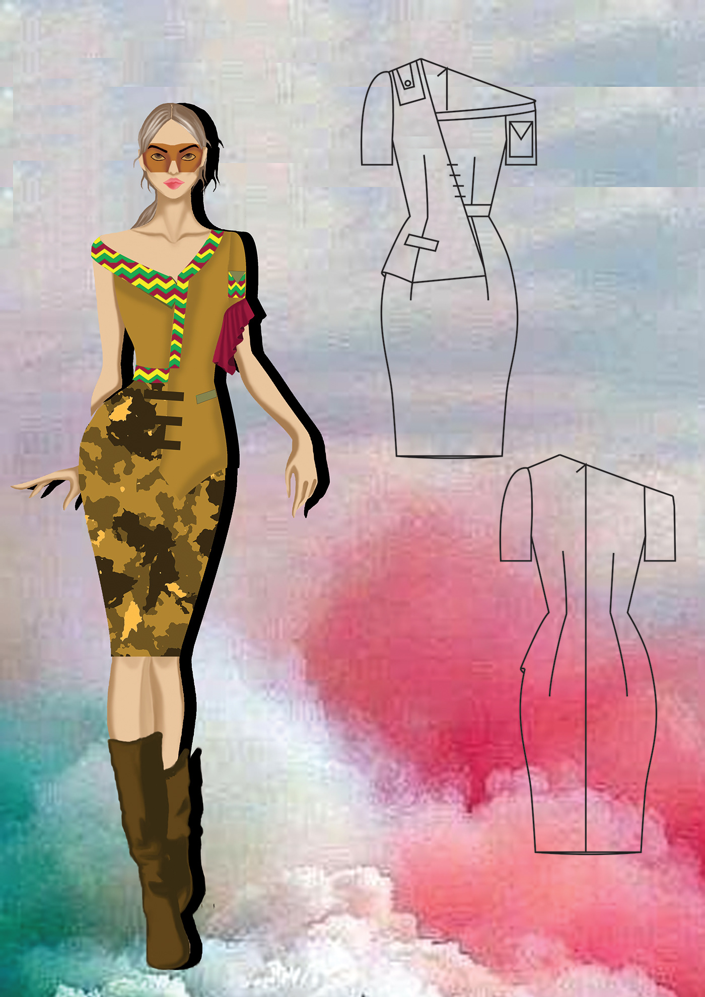 adobe illustrator designer Digital Art  fashion design graphic ILLUSTRATION  photoshop portfolio sketch vector