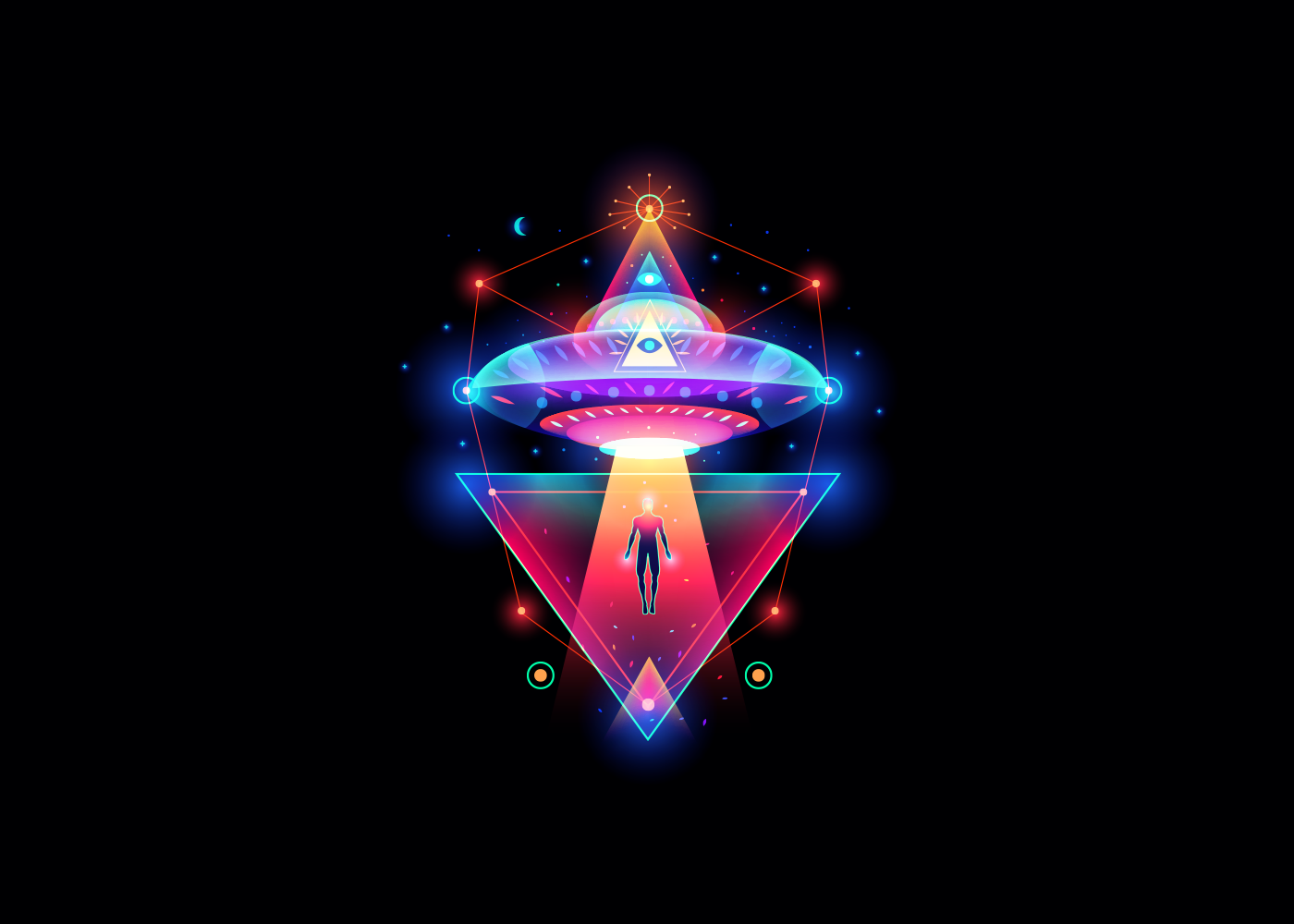 logo eye triangle UFO psyhedelic rock Mushgroom Mystic Space  si-fi