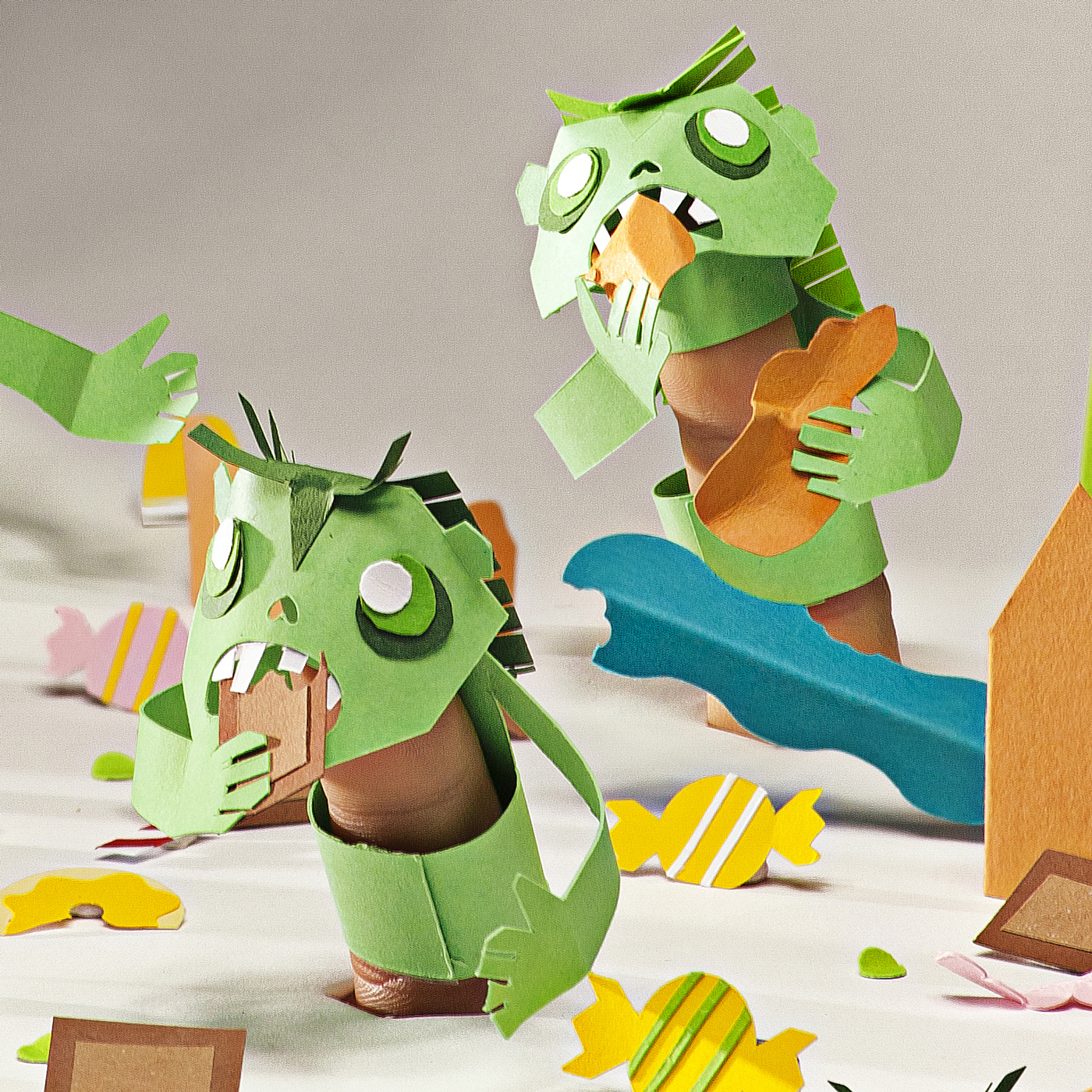 papercraft ILLUSTRATION  Candy paper Happycentro