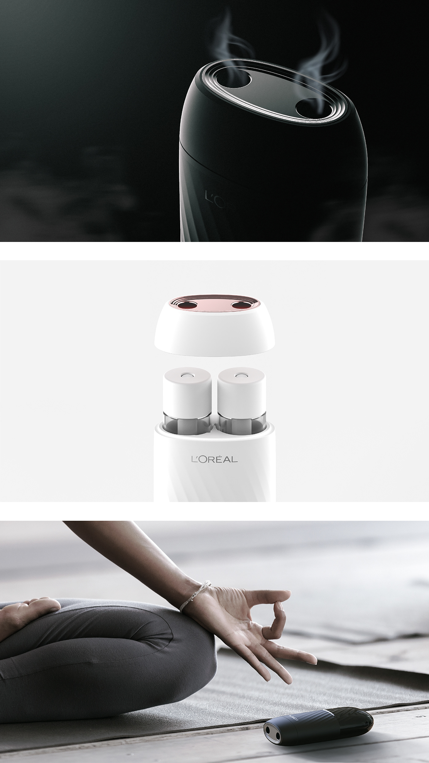 cosmetics perfume Fragrance diffuser industrial design  Loreal product design  grafy objetplay scent