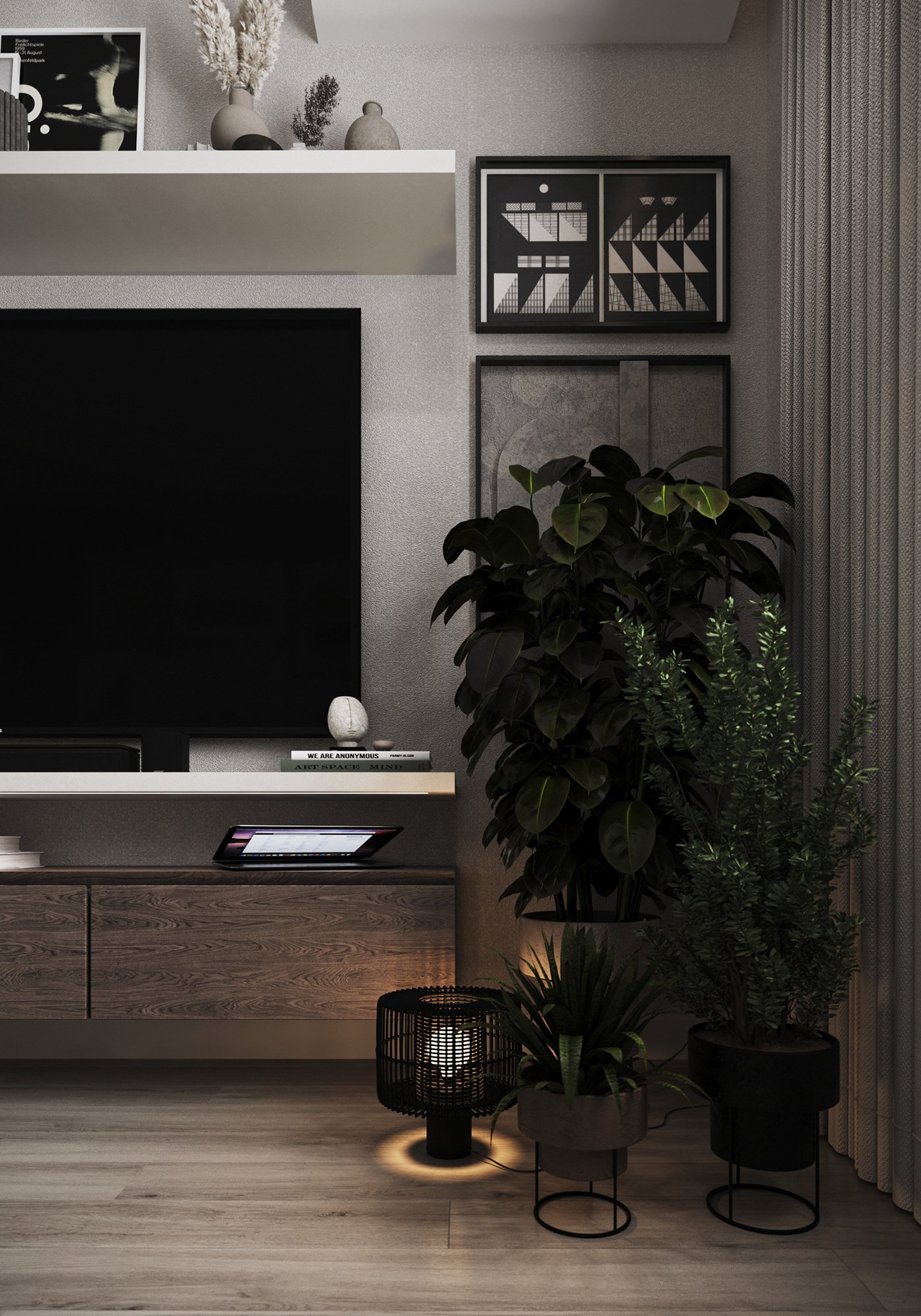 architecture interior design  visualization corona render  CGI bohemian vintage corona renderer living room apartment
