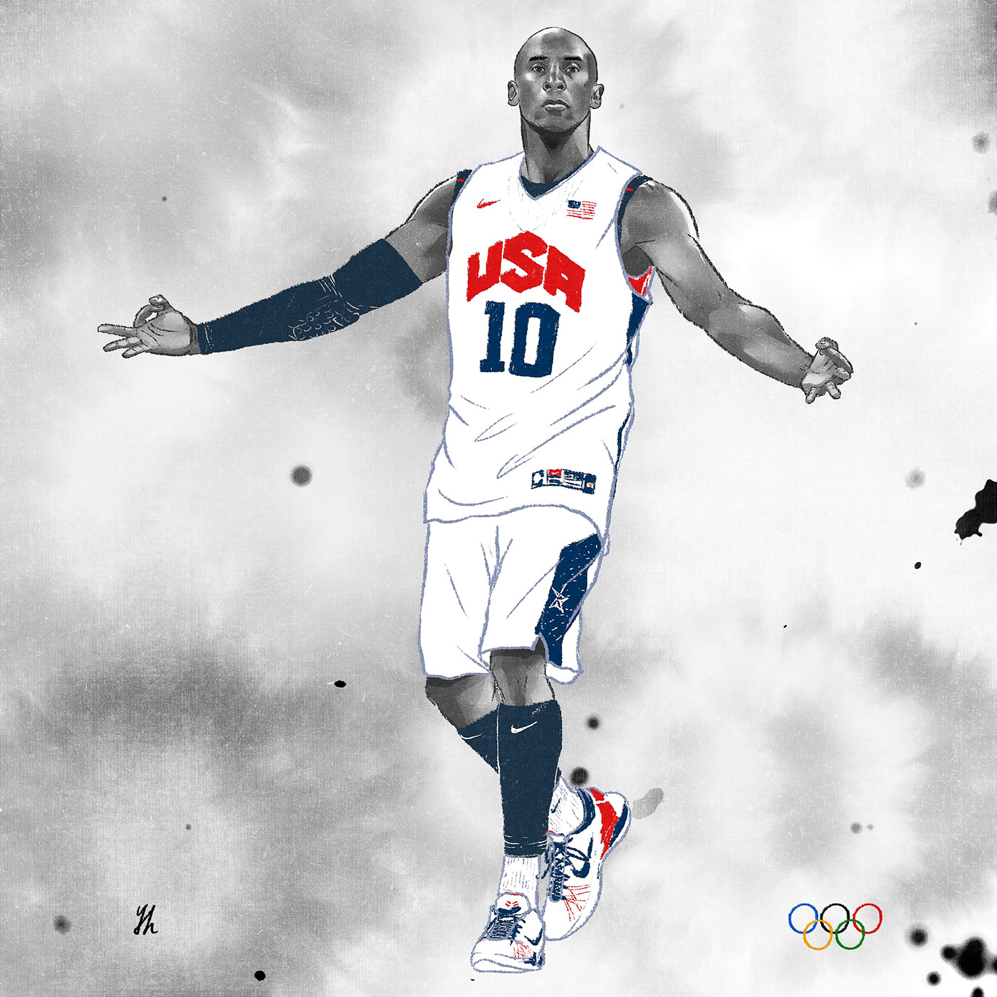 Kobe Bryant NBA sports basketball ILLUSTRATION  editorial sport 籃球插畫 籃球藝術