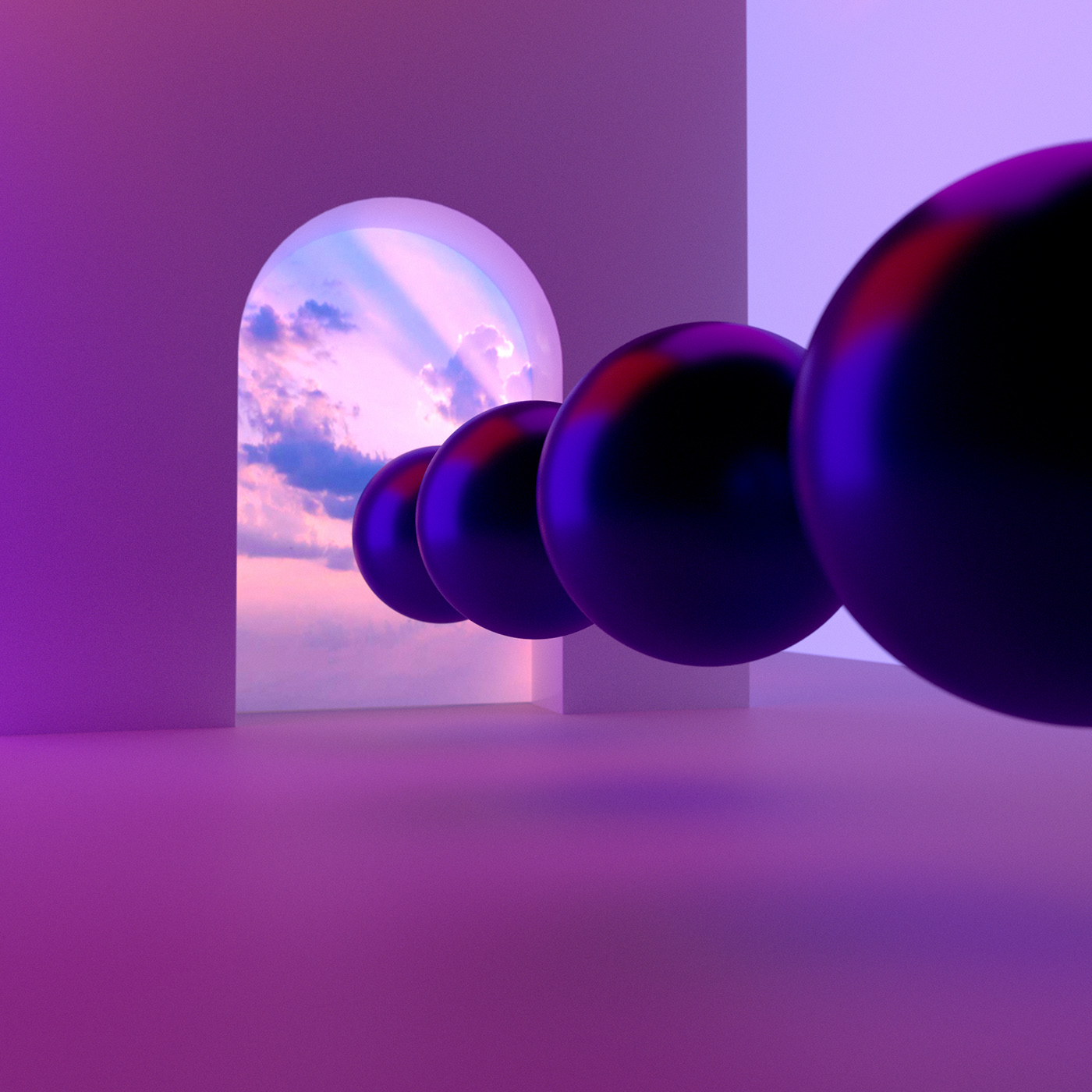 3D ball composition dimension hand Render scene surreal tests