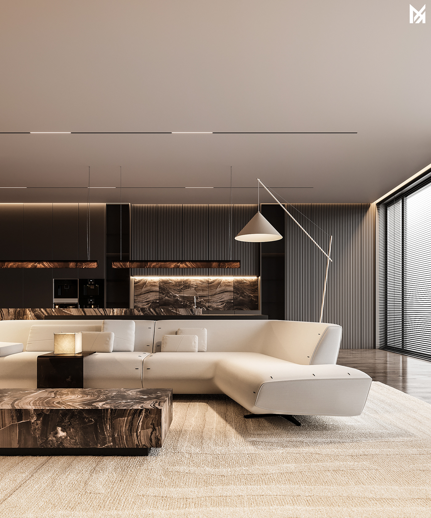 CGI architecture Render visualization interior design  archviz modern living room kitchen bedroom
