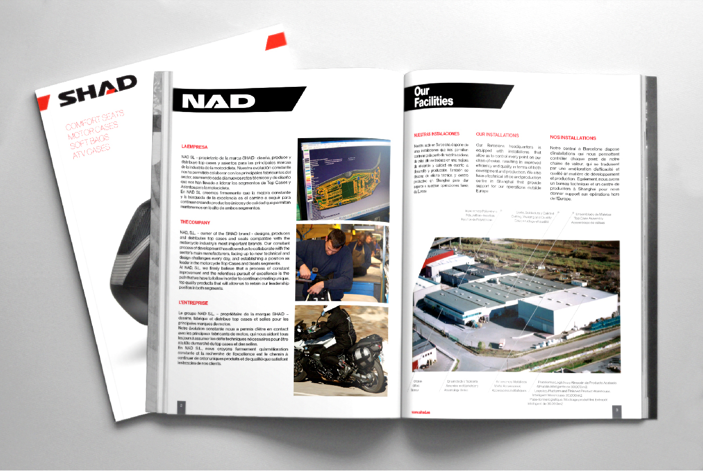 shad nad Diseño editorial Catalogo SHAD Motos Veleta&Co catalogo bikers KTM BMW Ducati