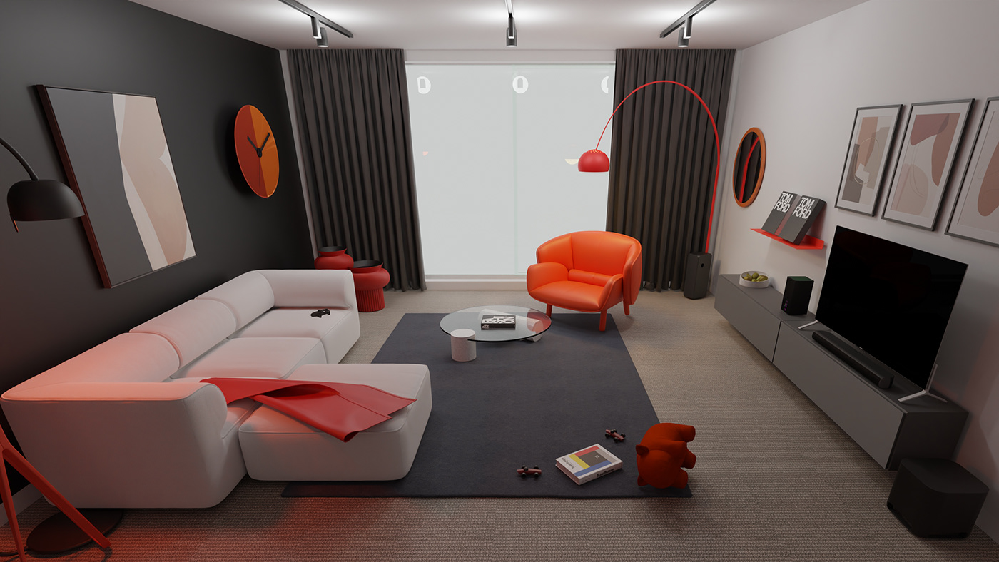 3D architecture arredamento blender designer interiordesign italiandesign orange