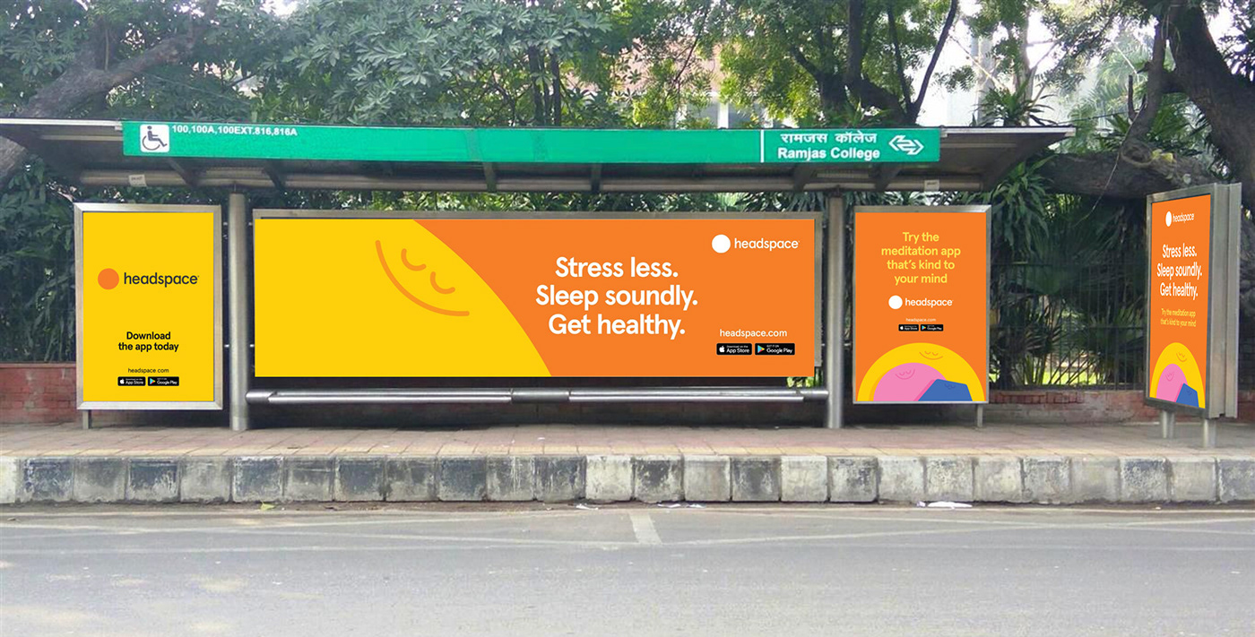 ads Advertising  billboard Bus Shelter campaign headspace media ooh advertising  outdoor advertising print design 