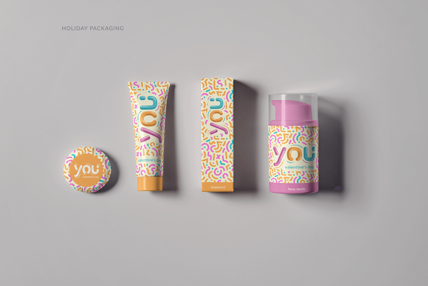 Packaging typography   pattern cosmetics hygiene