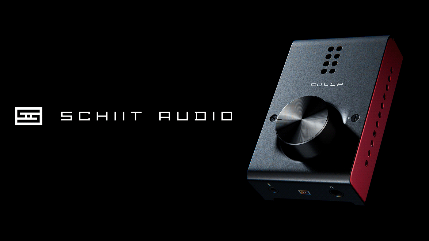Schiit Audio DAC/AMP combo in this stunning CGI render, elegantly suspended on a black background