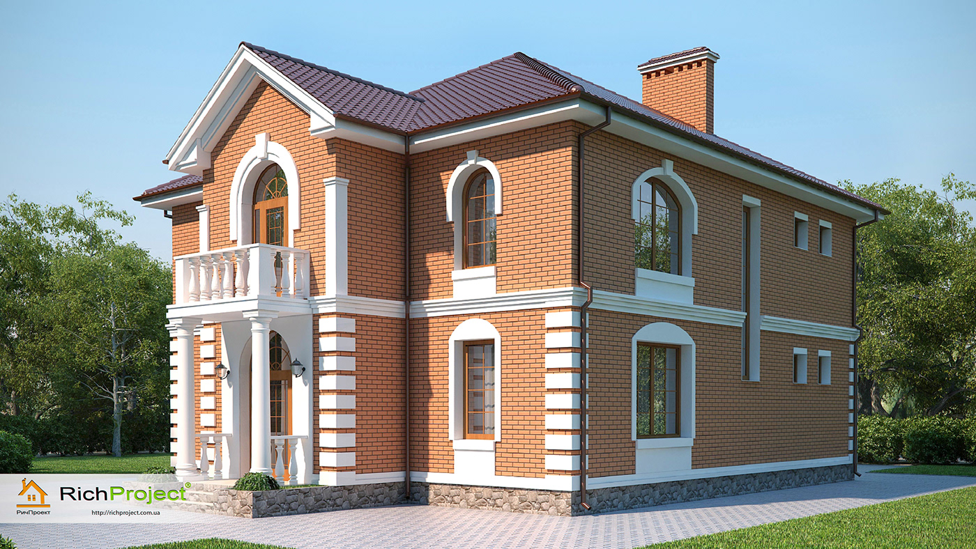 3ds max architecture classicism exterior home house kherson Render ukraine visualization
