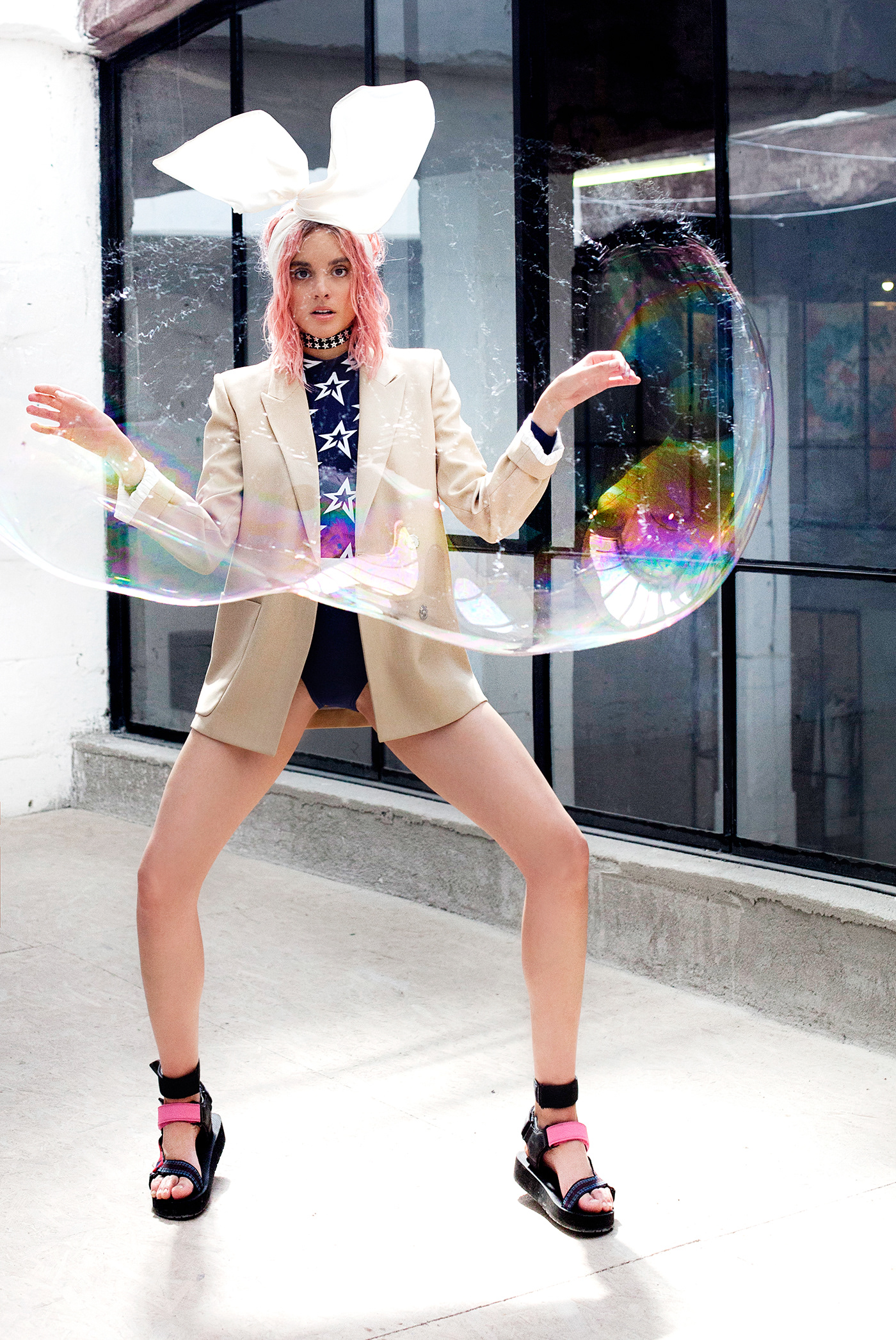 art blue bubbles colors editorial Fashion  magazine photographer pink roxana enache