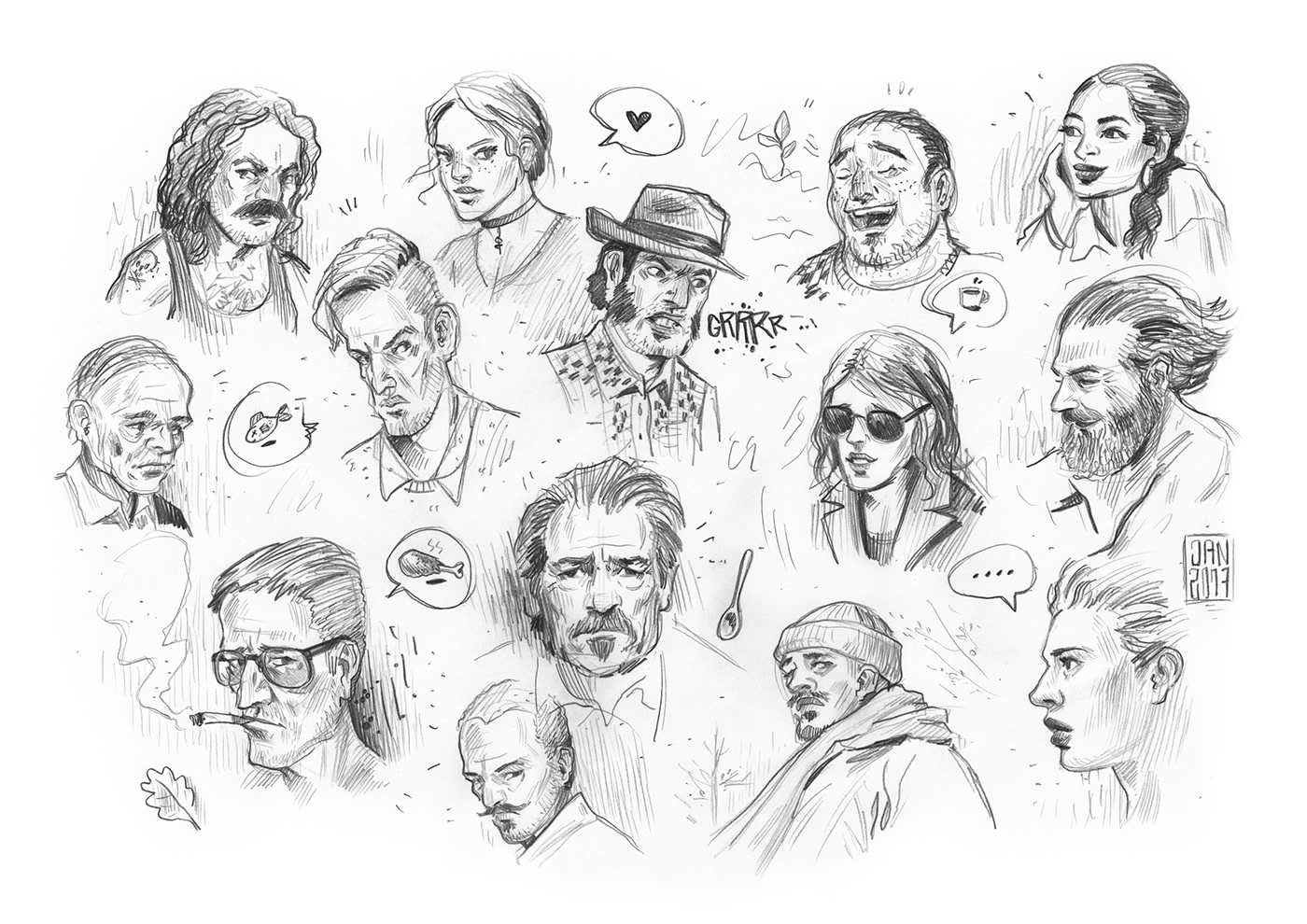 sketches people characterdesign ILLUSTRATION  pencil drawings Menschen bleistiftzeichnung Zeichnung Leute
