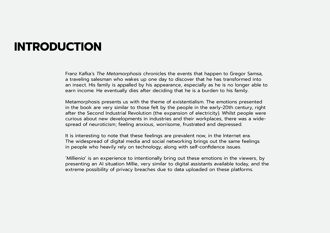 Exhibition Design  installation coding Sound Design  interaction scenography Metamorphosis Franz Kafka artificial intelligence