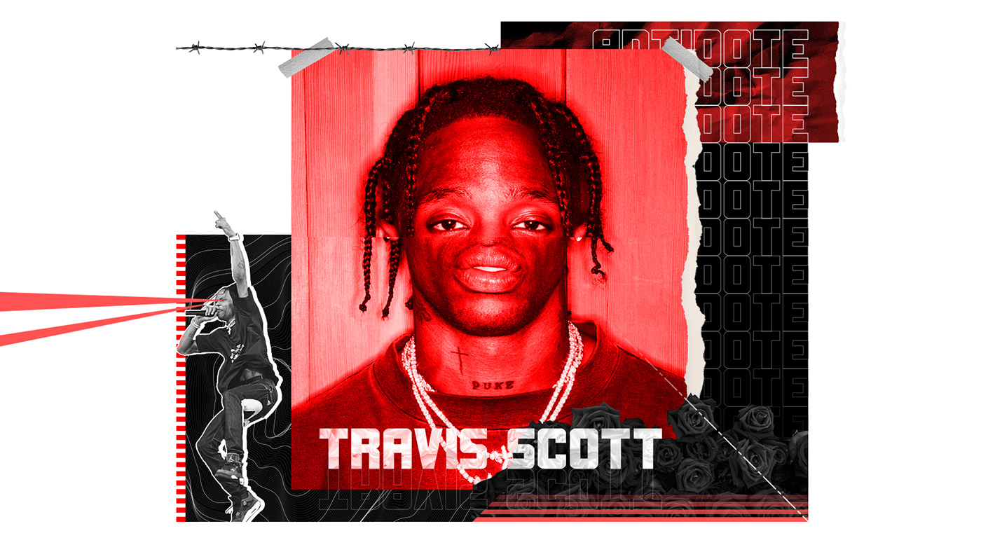collage Digital Collage Digital Art  design kolaj creative TRAVIS SCOTT red black line