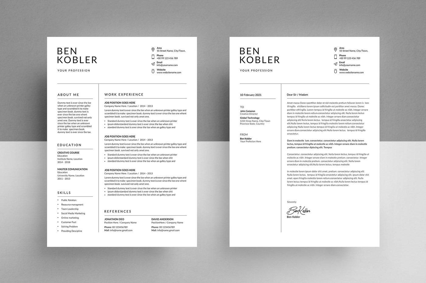 1 Page page 3 page a4 best resume clean CV design elegant elegant resume