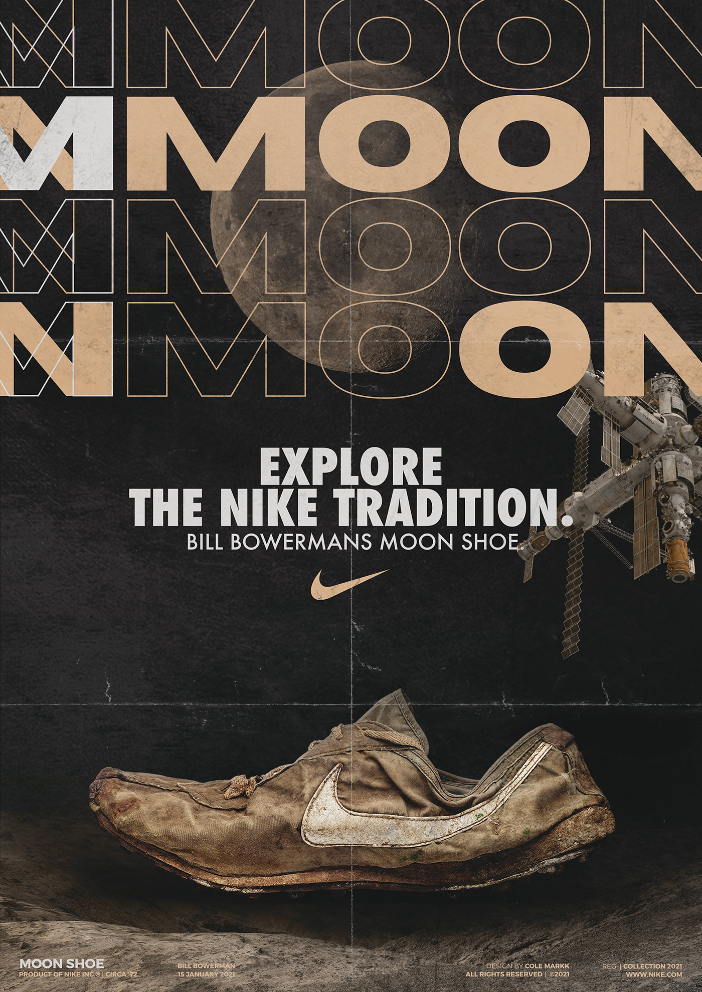 ad design Marketing Design moon Nike shoes sneakers